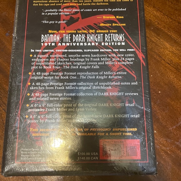 batman book 1996 the Dark Knight Returns, Sealed And Signed 10th Anniversary - Picture 2 of 5